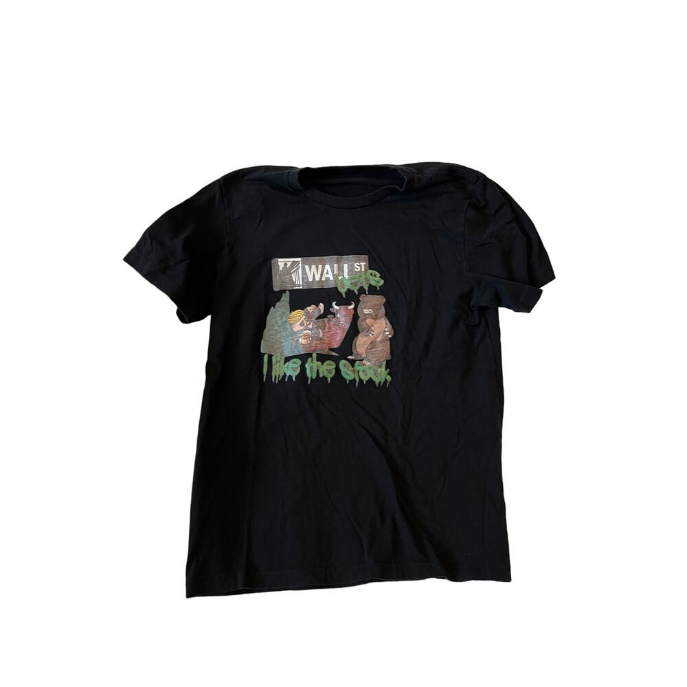 Wall St Bets I Like The Stock Black T-Shirt Mens L